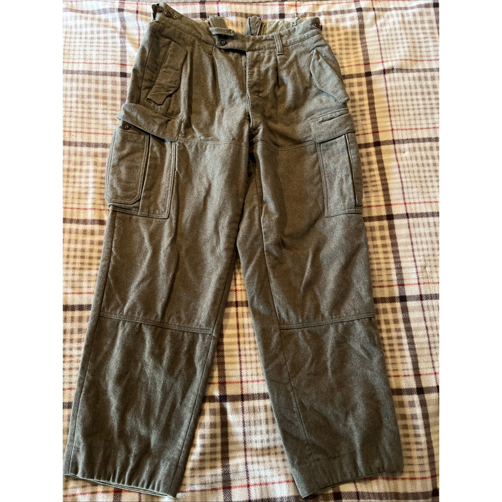 POST WW II GERMAN BUNDESWEHR WINTER WOOL GREEN PANTS SPORTRA ARNSTORF 34x30 VTG