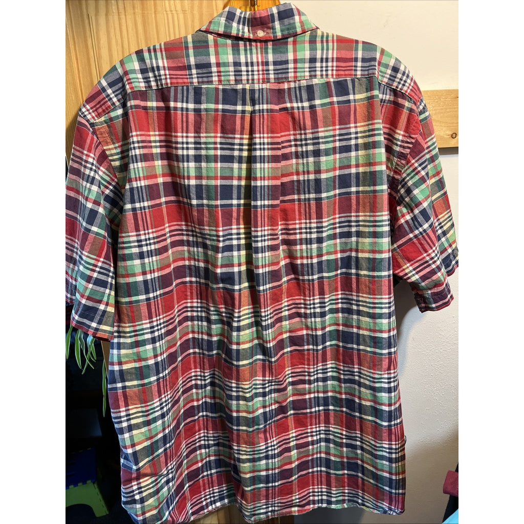 Ralph Lauren Men’s XL Multicolored Plaid Short Sleeve Button Up Cotton Shirt