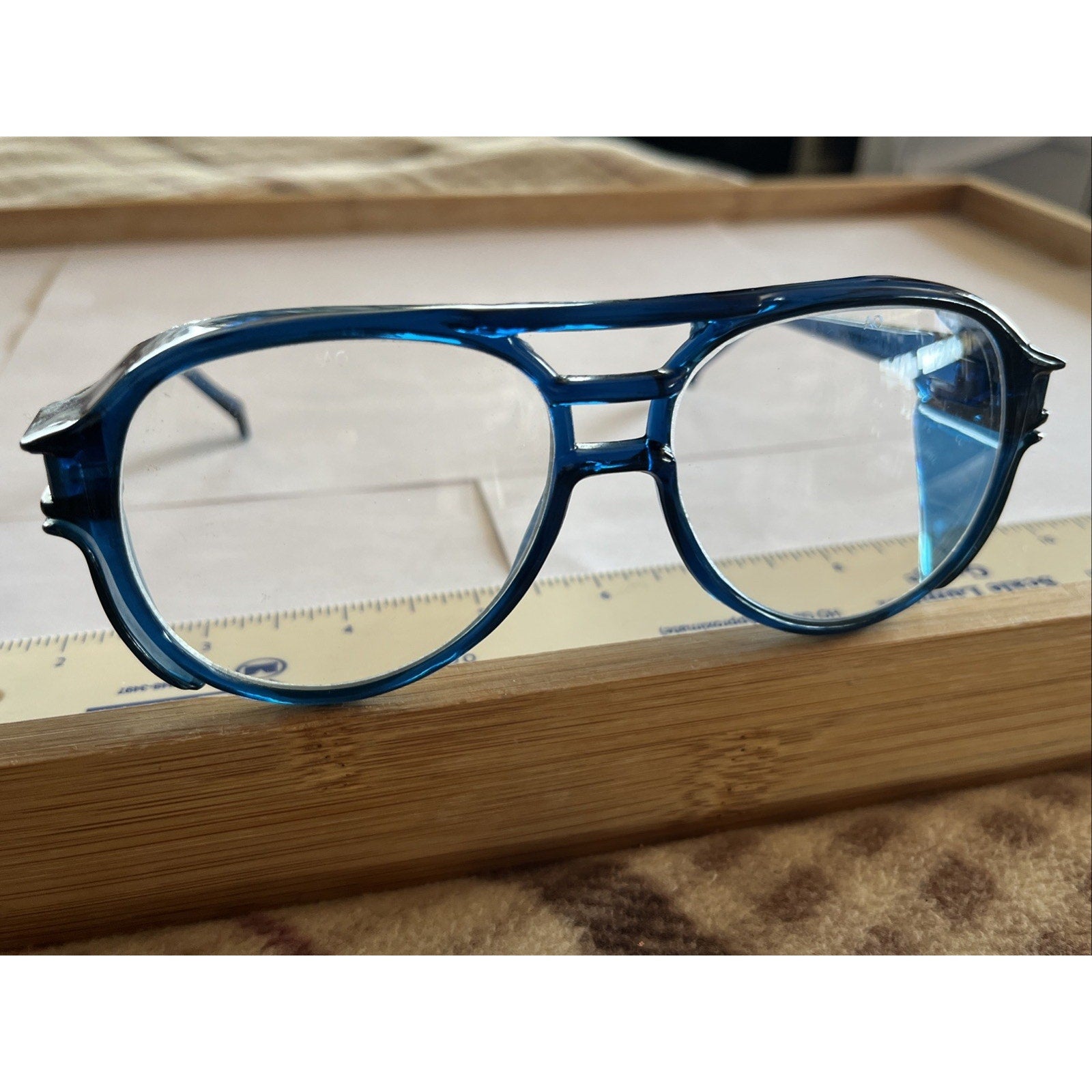 Aerosite Z87 Blue 5 3/4 Safety Glasses with Side Shields Vintage