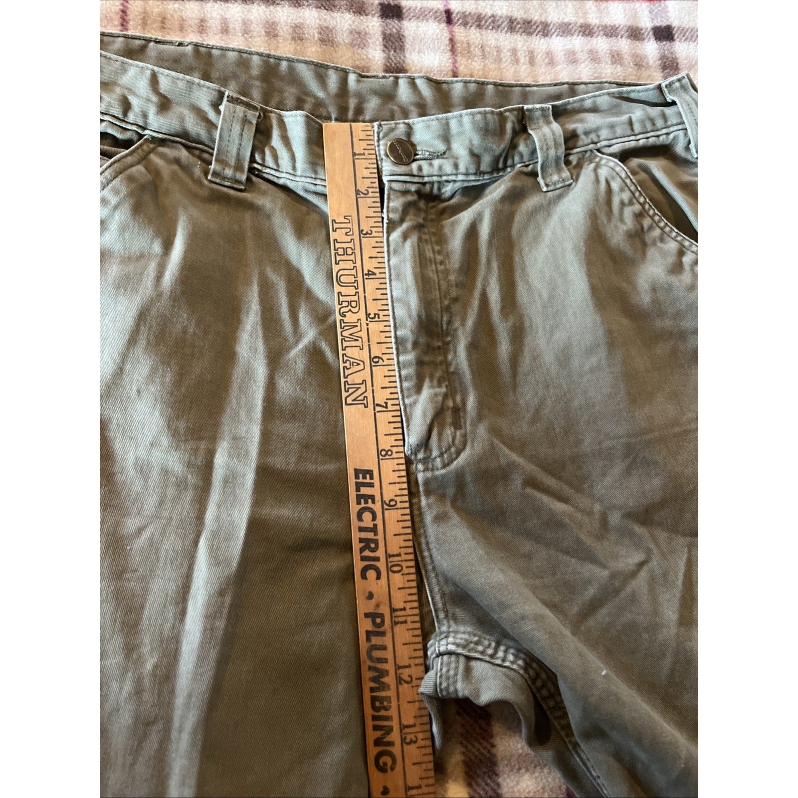 Carhartt Pants Mens 35x32 Fit Gray Canvas Carpenter Relaxed Fit Workwear Travel