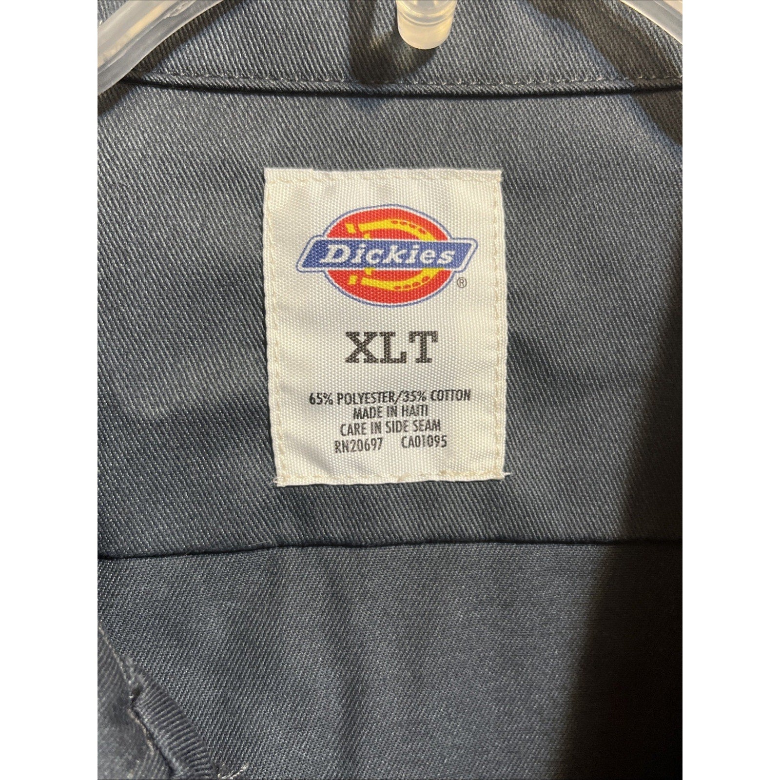 Vintage Dickies Long Sleeve Button Up Work Shirt Men's XLT Gray Cotton Polyester