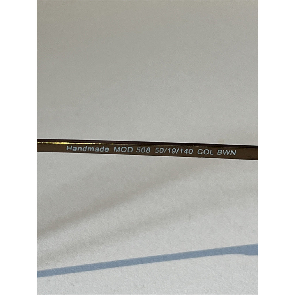 Saki Eyewear Mod 508 Eyeglasses Col. BWN Brown Frame 50-19-140 Handmade Japan