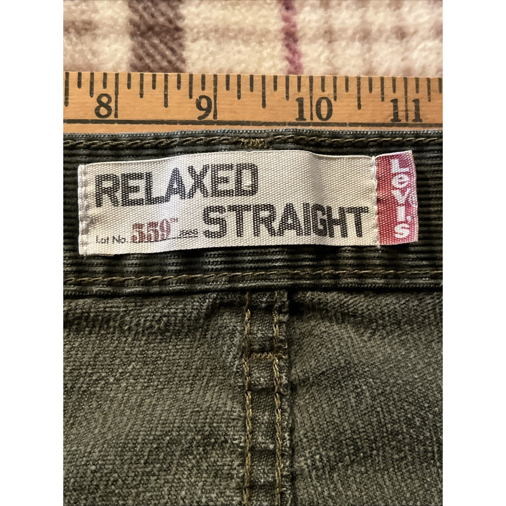 VTG Levi's 559 Relaxed Straight Corduroy Pants Mens 35x35 Olive Green 5 Pocket