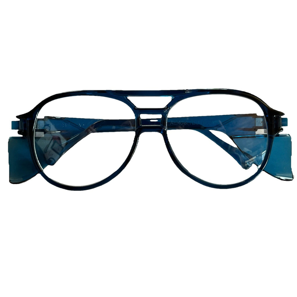 Aerosite Z87 Blue 5 3/4 Safety Glasses with Side Shields Vintage