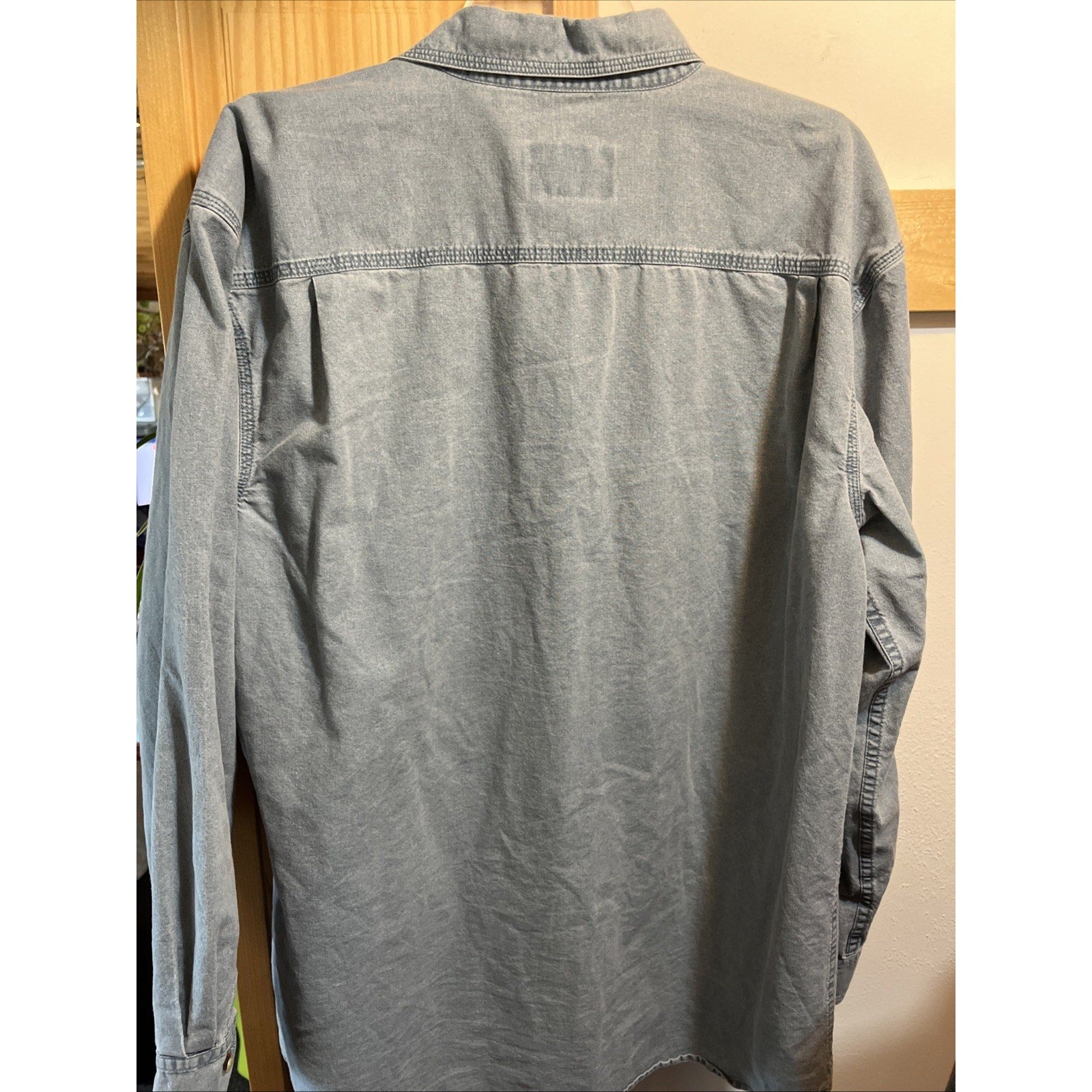 Redhead Vintage Shirt Men’s L Blue Canvas Long Sleeve Cotton Button Embroidered