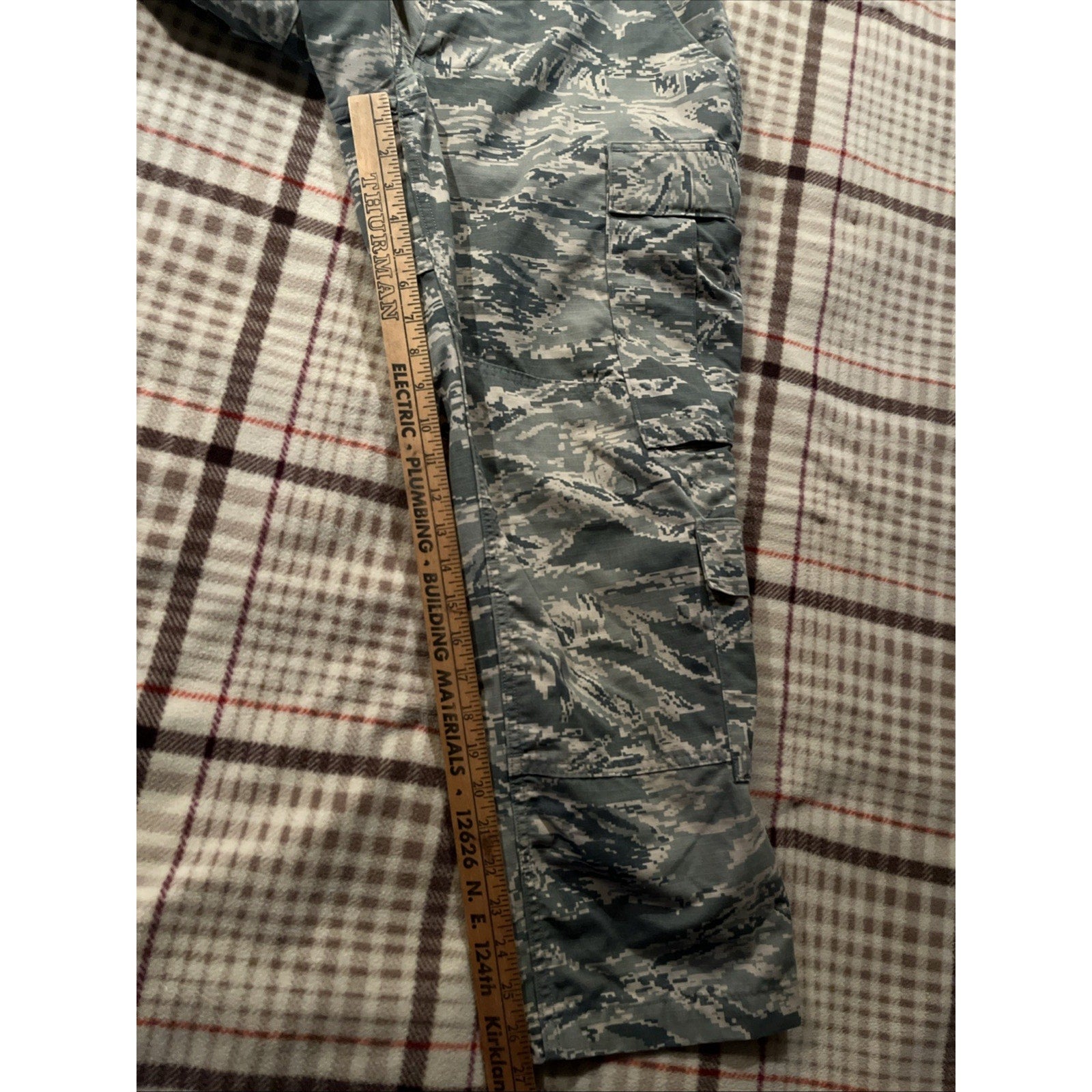 Military Air Force Gray Digital Camo Cargo Pants Men’s 30x27 Button Fly Canvas