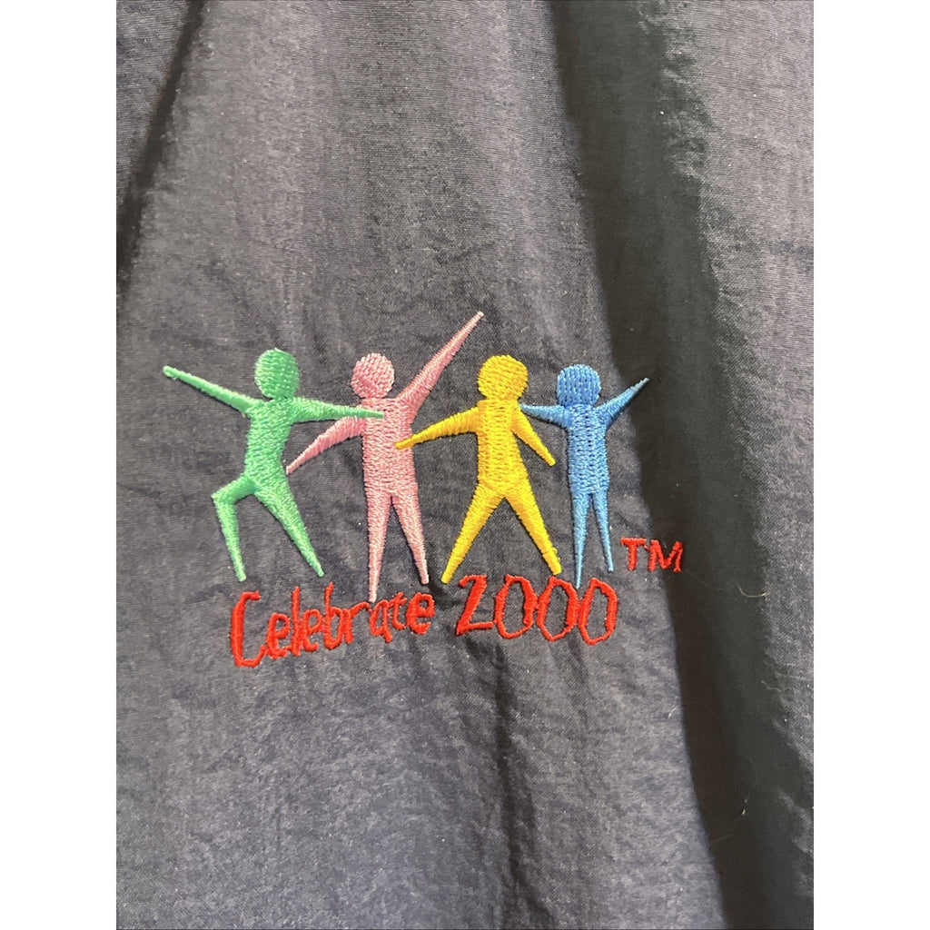 Vintage Munsingwear Celebrate 2000 L Navy Sweatshirt Pullover Golf Windbreaker