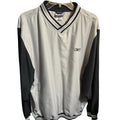 Vintage Reebok Pullover Jacket Mens L Gray Black LS Windbreaker V Neck Retro 90s