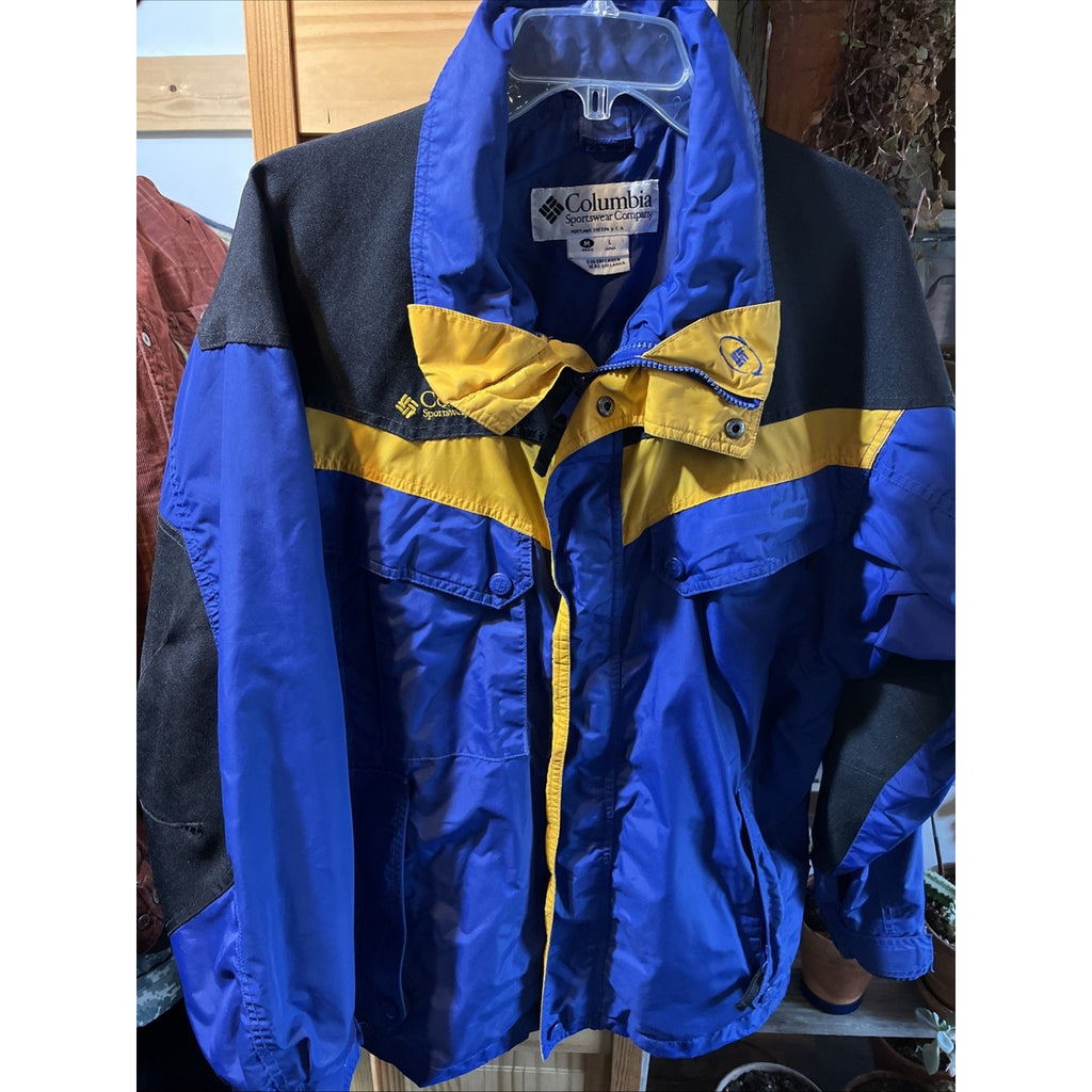 Columbia Mens M Blue Shell Jacket Ski Snow board Rain Winter Coat Boulder Ridge