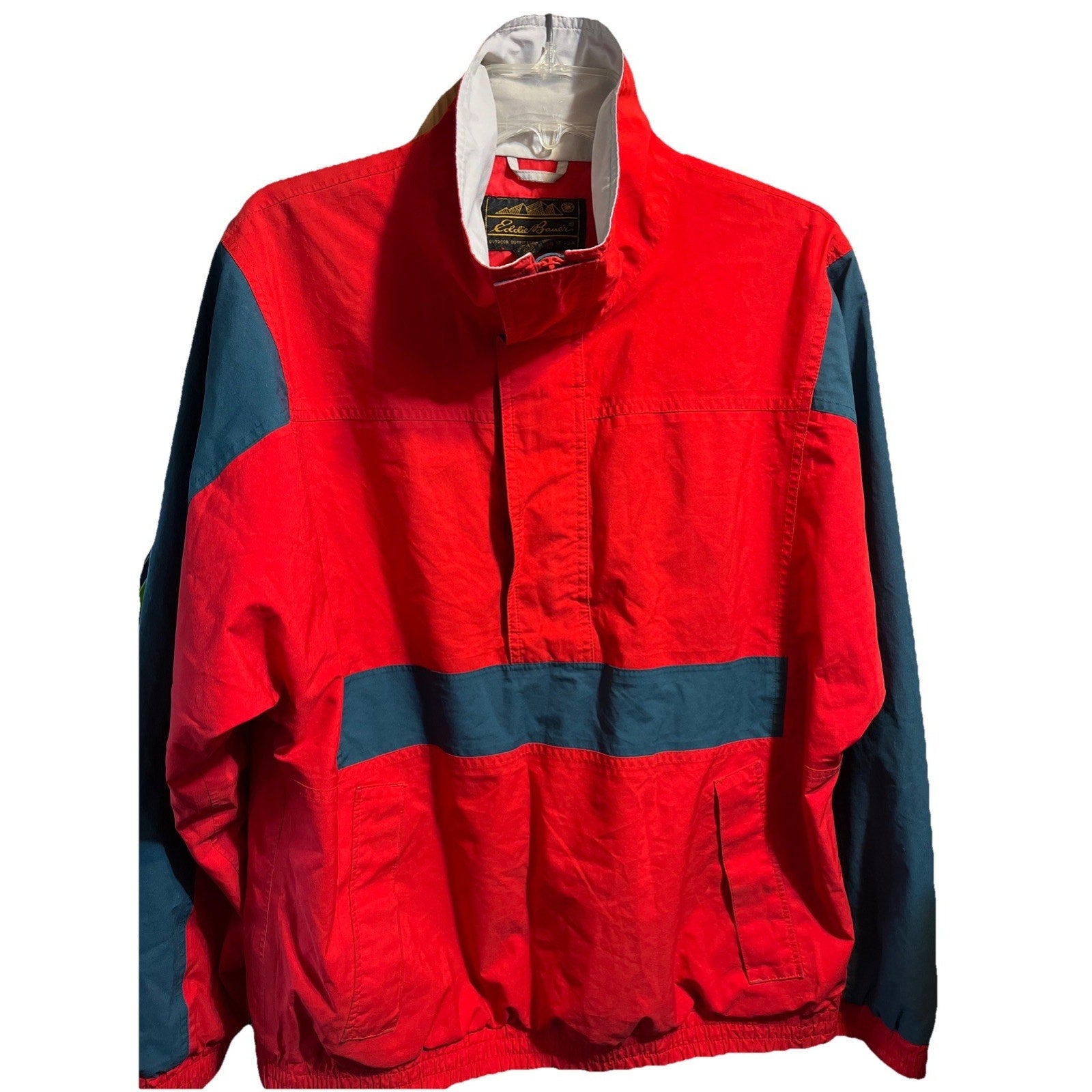 Vintage 90s Eddie Bauer Gore-Tex color-block anorak jacket men’s M Red Black