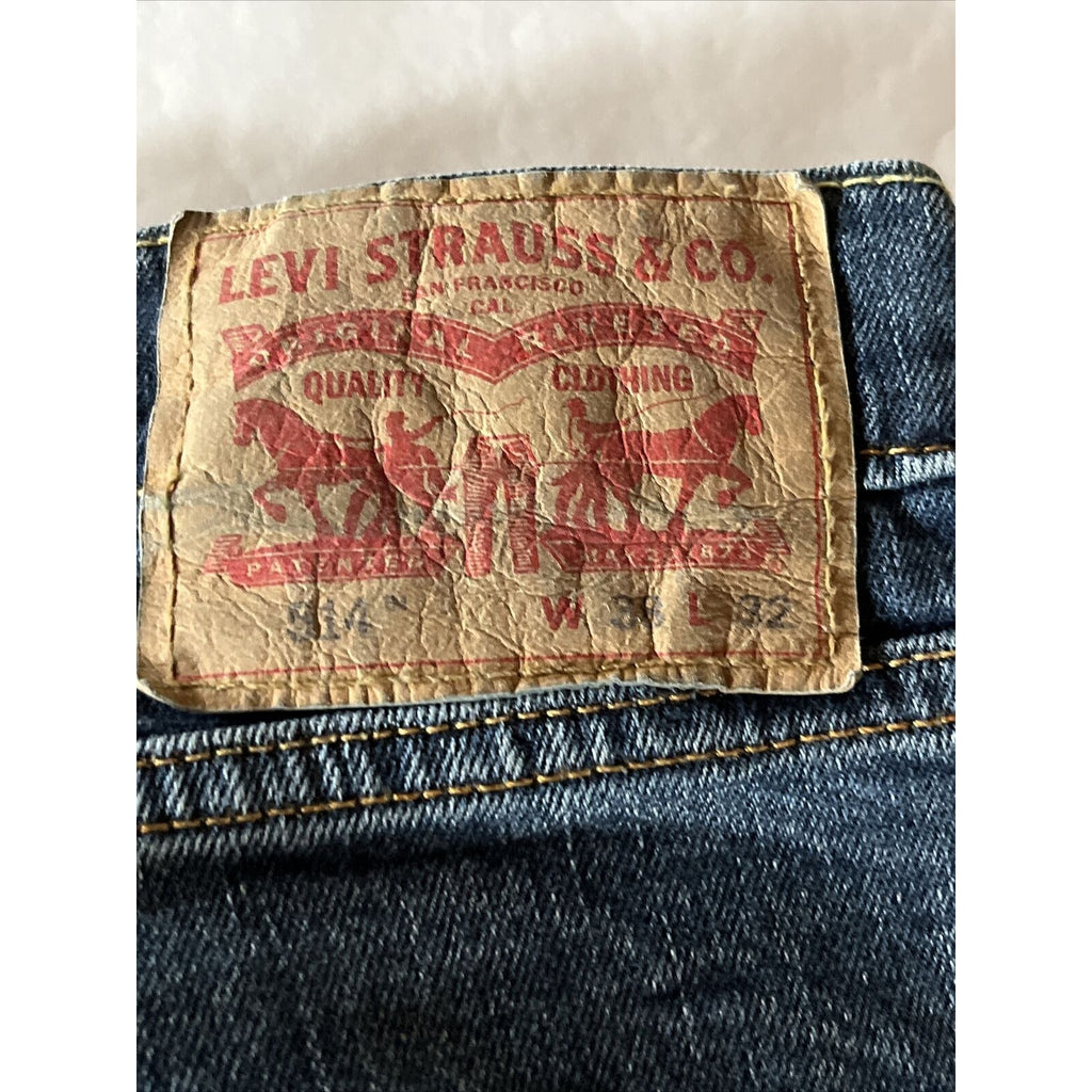 Levi's 514 Jeans Men's 38x32 Blue Denim Y2K Western Outdoor Cotton Travel EUC