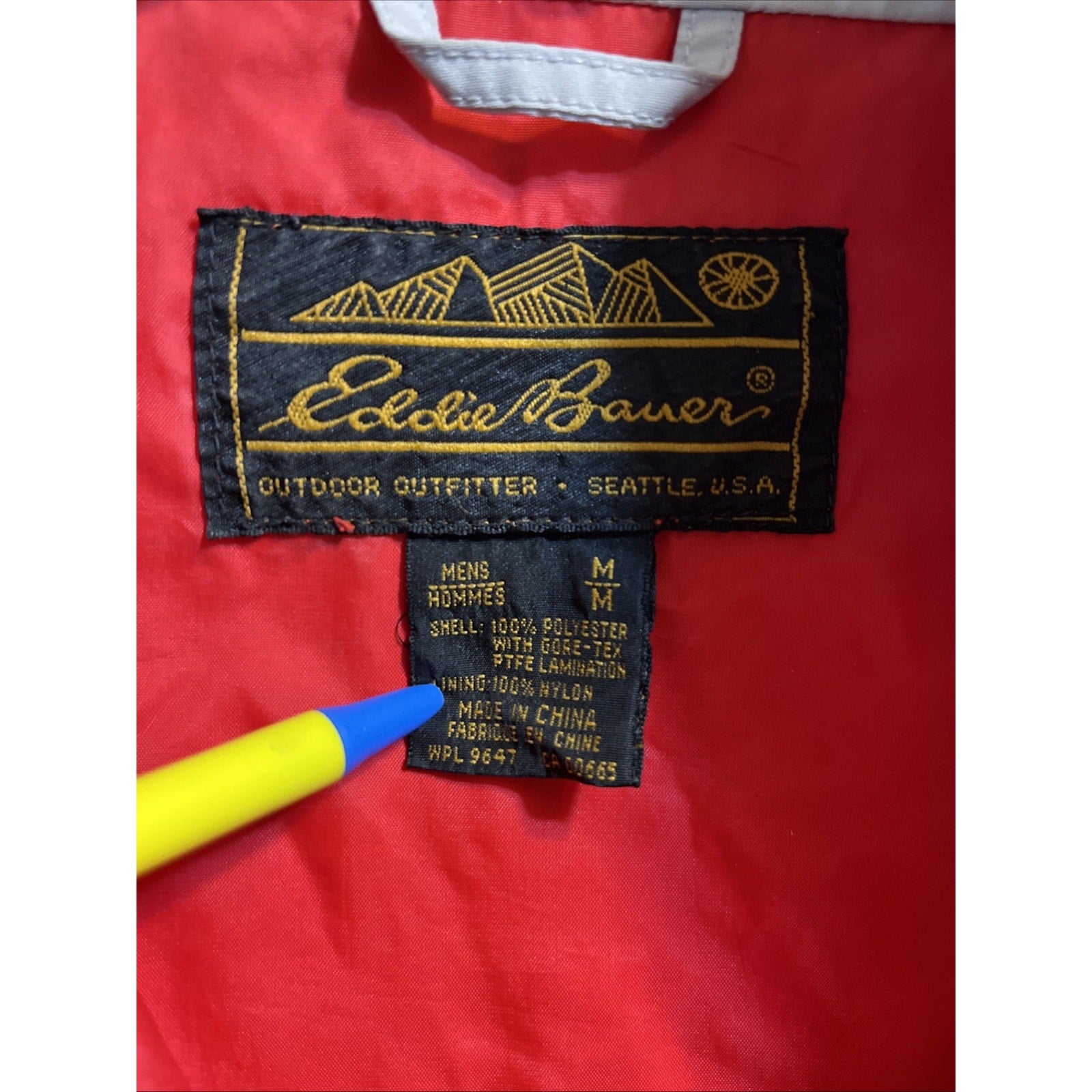 Vintage 90s Eddie Bauer Gore-Tex color-block anorak jacket men’s M Red Black