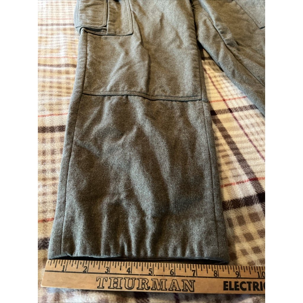 POST WW II GERMAN BUNDESWEHR WINTER WOOL GREEN PANTS SPORTRA ARNSTORF 34x30 VTG