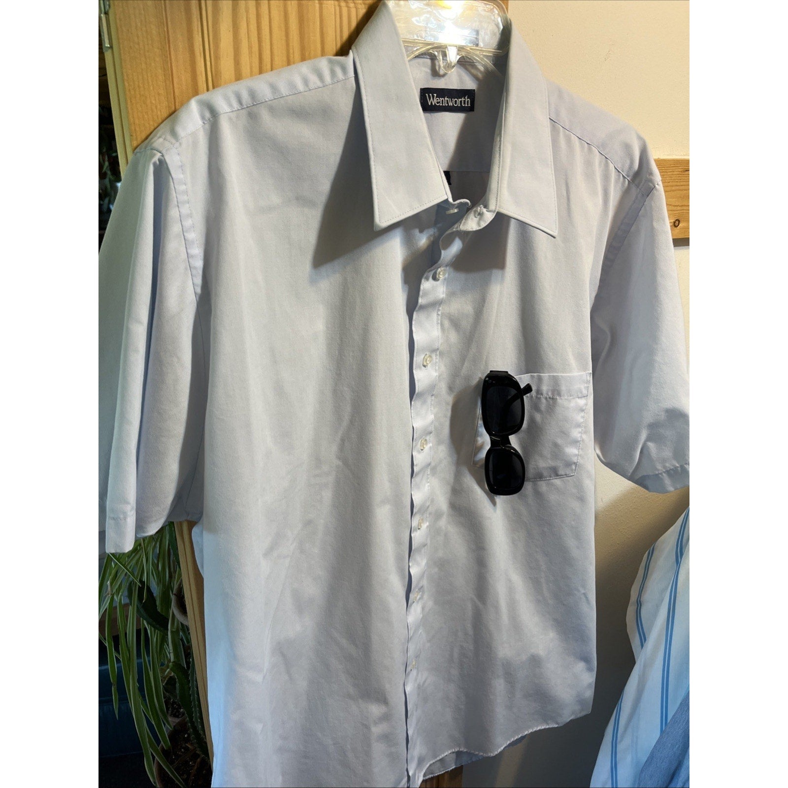 Vintage Wentworth Shirt Men’s Size 17 Regular Fit Short Sleeve Button Up Blend
