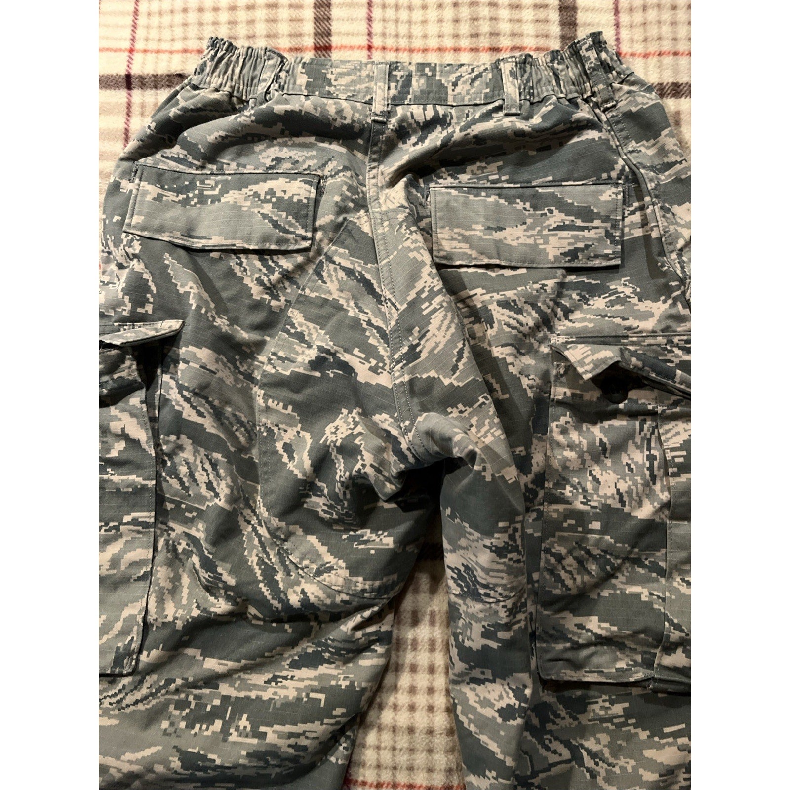 Military Air Force Gray Digital Camo Cargo Pants Men’s 30x27 Button Fly Canvas