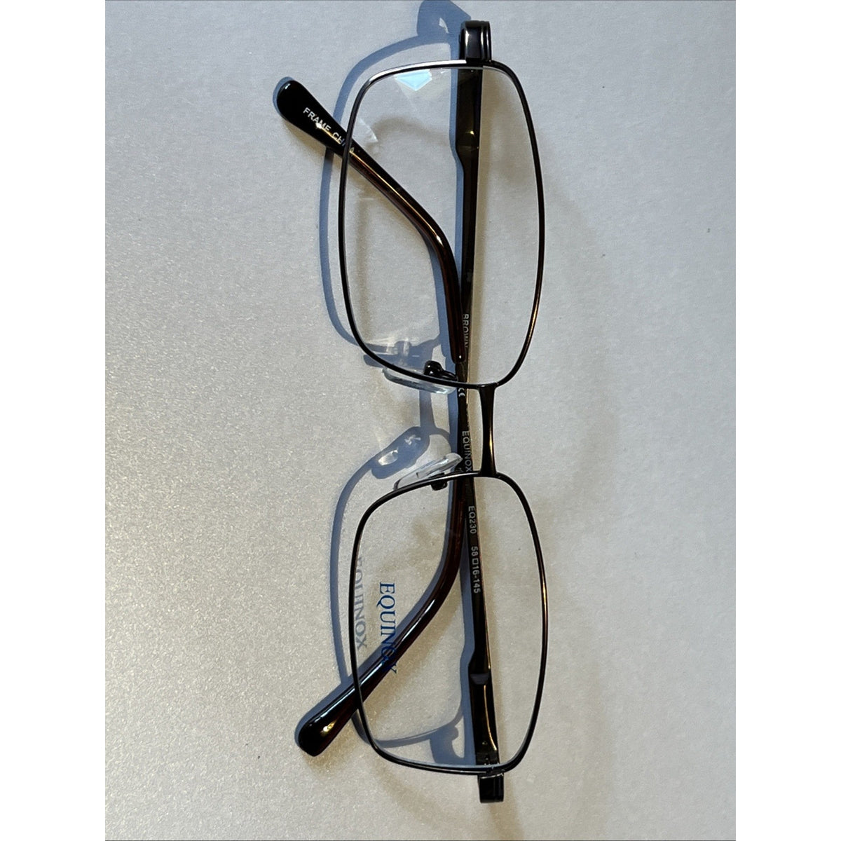Equinox EQ230 Brown 58-16-145 Metal Full Rim Eyeglasses FZ06 Frames Only