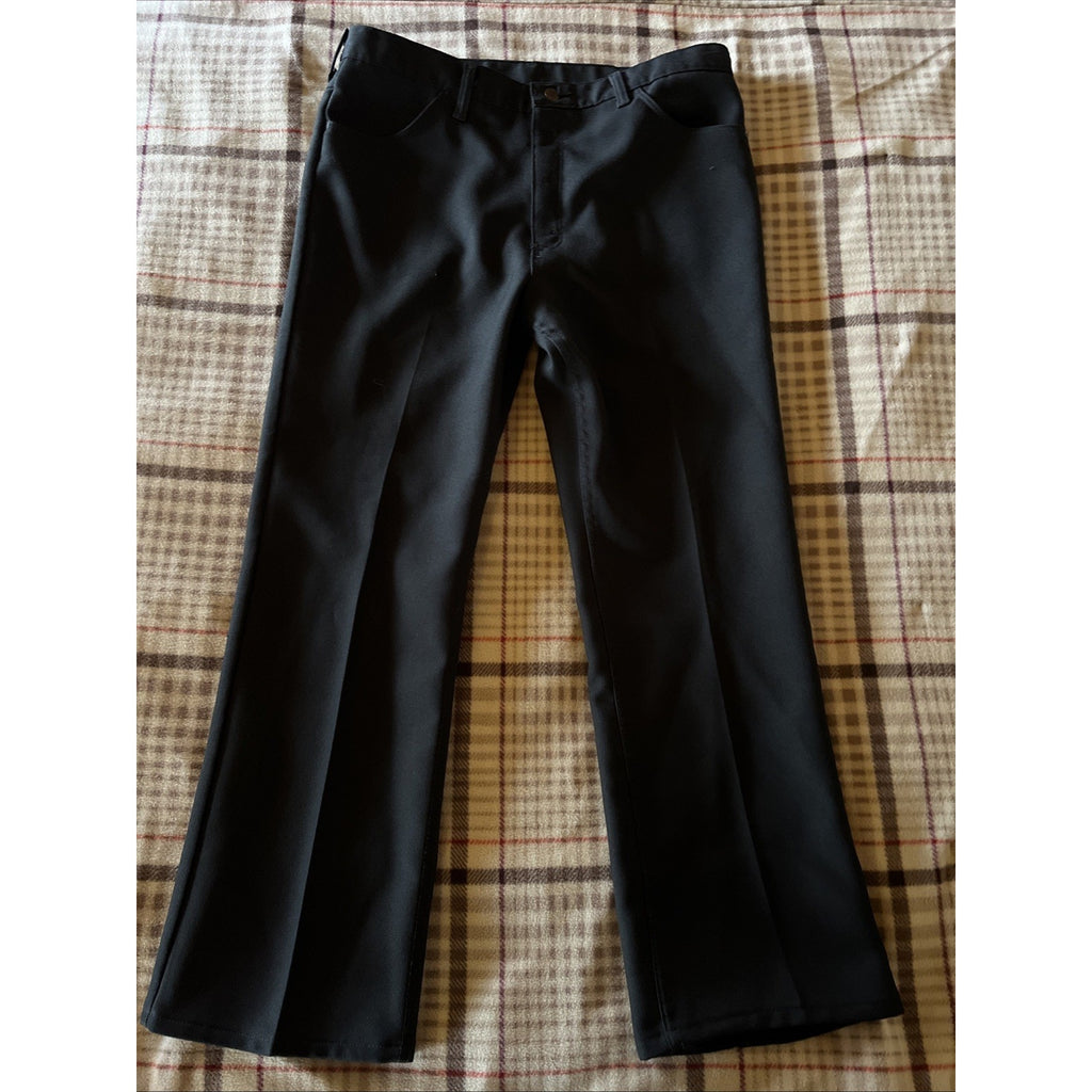 Vintage Wrangler Mens 38x30 Pants USA union Workwear Sanforized Polyester Black