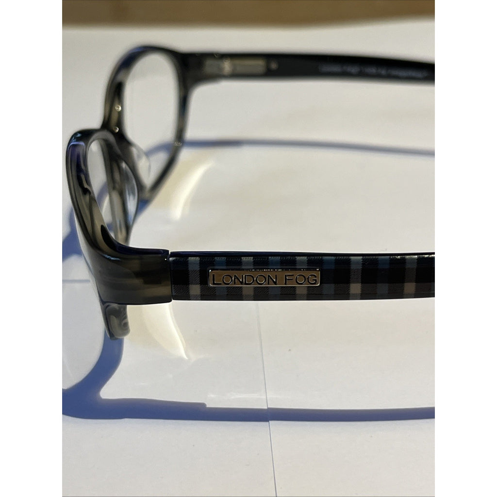 London Fog Eyewear 1123 Image Wear 55-13-140 Grey Plaid eyeglass frames Only