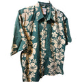 Cooke Street Honolulu Men’s L Green Floral SS Button Down Cotton Hawaiian Shirt