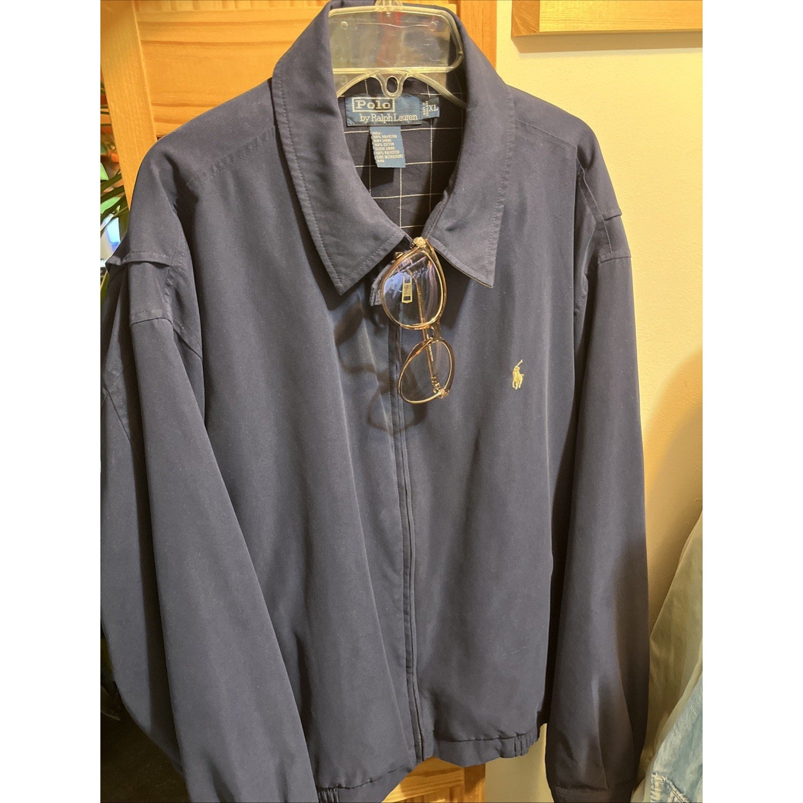Polo Ralph Lauren Men’s XL Navy Bomber Jacket Harrington Long Sleeve Full Zip