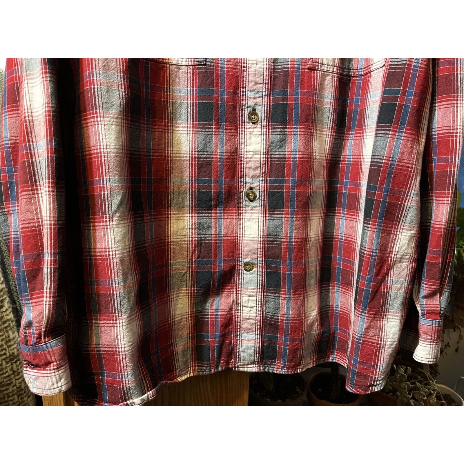 Carhartt Shirt Mens XXL Red Plaid Outdoor Relaxed Fit Button Workwear Western