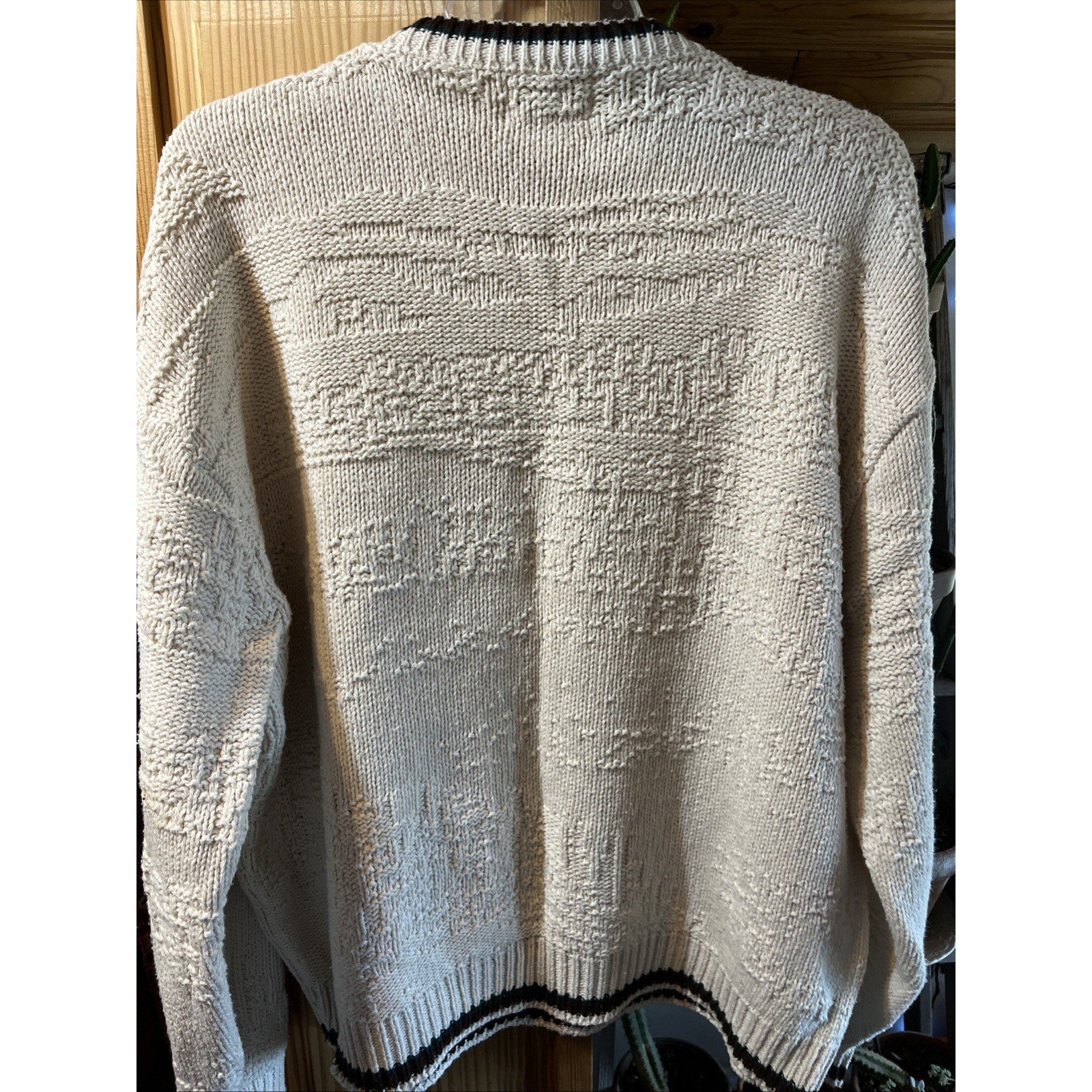 Vintage 90s St Johns Bay Knit Sweater XL White Deer Embroidered Nature USA