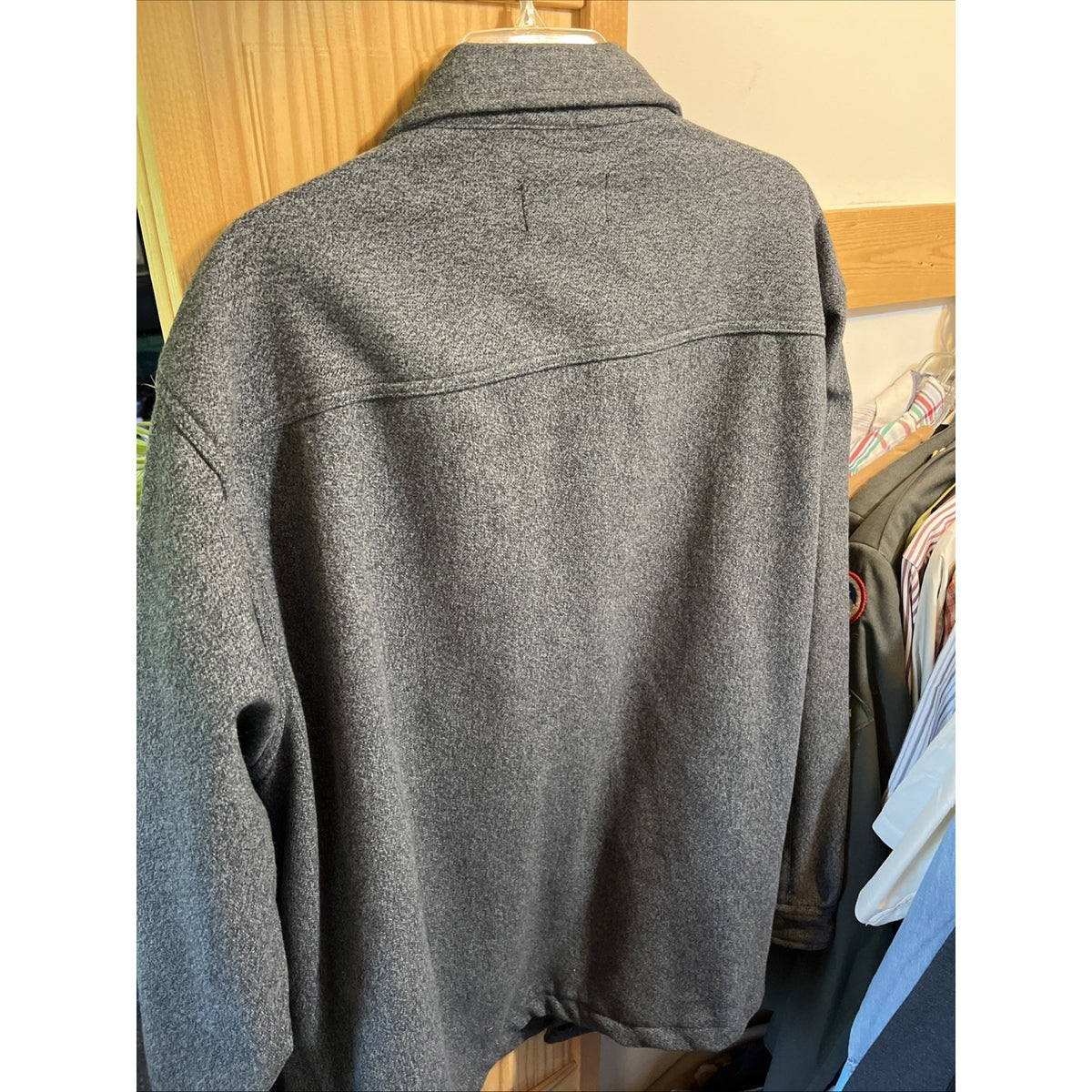 Victory Sportswear Gray flannel Button-Up Shirt Men's Size XXL Fleece Lined