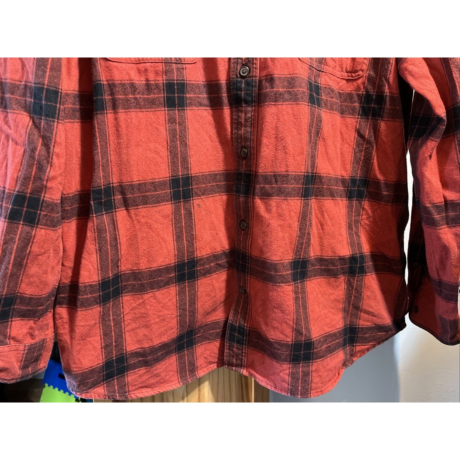 Carhartt Heavyweight Loose Fit Plaid LS Men's Flannel Shirt Size XL 105439 Red