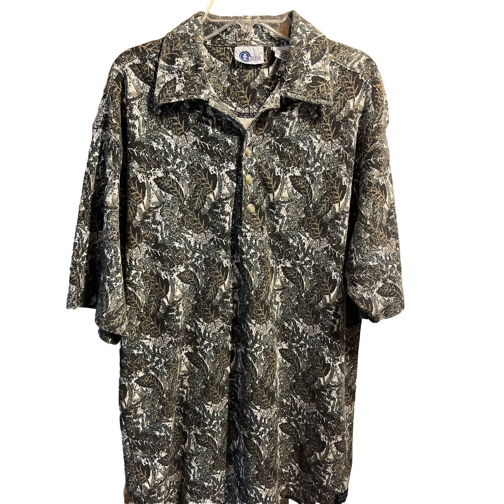 Arizona Jean Co. Men’s M Floral Short Sleeve 1/4 Button Cotton Hawaiian Shirt