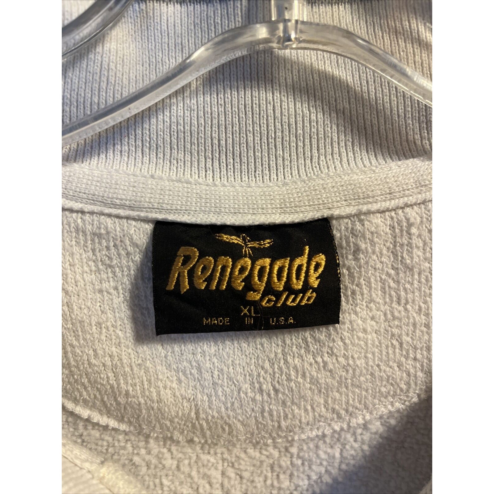 Renegade Club Vintage Men’s XL White Long Sleeve 1/4 Button Cotton Blend Sweater
