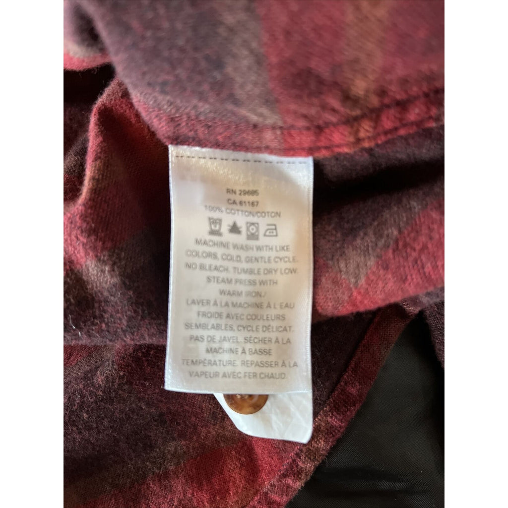 Pendleton mason men’s M red plaid long sleeve button down cotton flannel shirt
