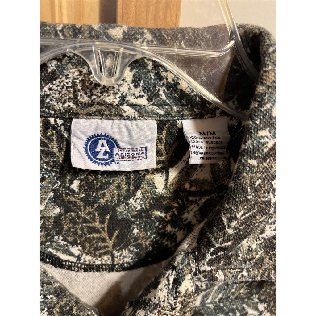 Arizona Jean Co. Men’s M Floral Short Sleeve 1/4 Button Cotton Hawaiian Shirt