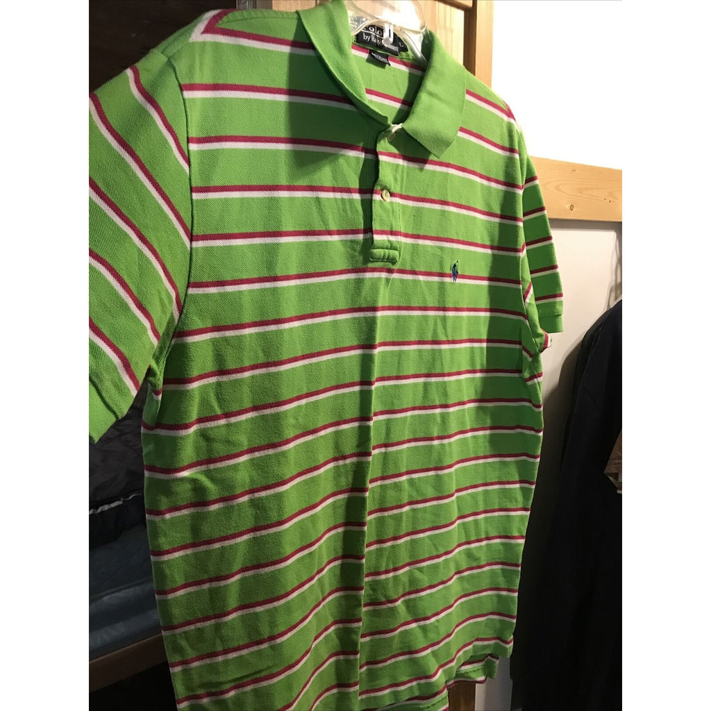 Ralph Lauren Polo Men L Green Short Sleeve 1/4 Button Pullover Cotton Polo Shirt