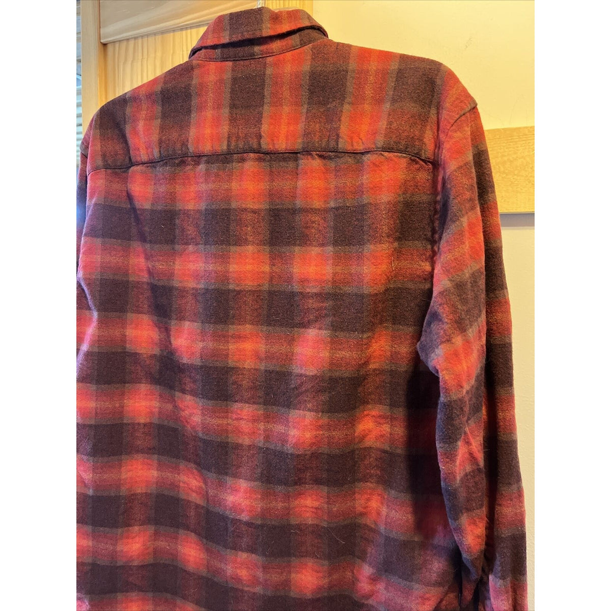 Pendleton mason men’s M red plaid long sleeve button down cotton flannel shirt