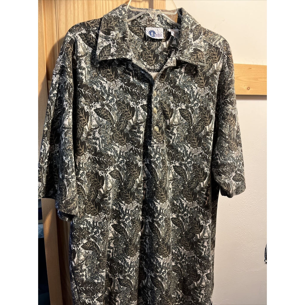 Arizona Jean Co. Men’s M Floral Short Sleeve 1/4 Button Cotton Hawaiian Shirt
