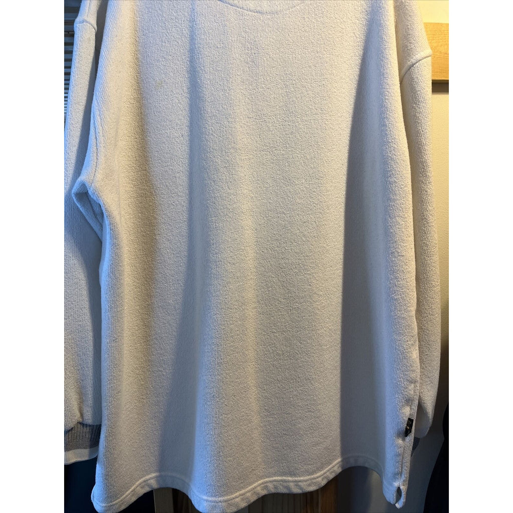Renegade Club Vintage Men’s XL White Long Sleeve 1/4 Button Cotton Blend Sweater