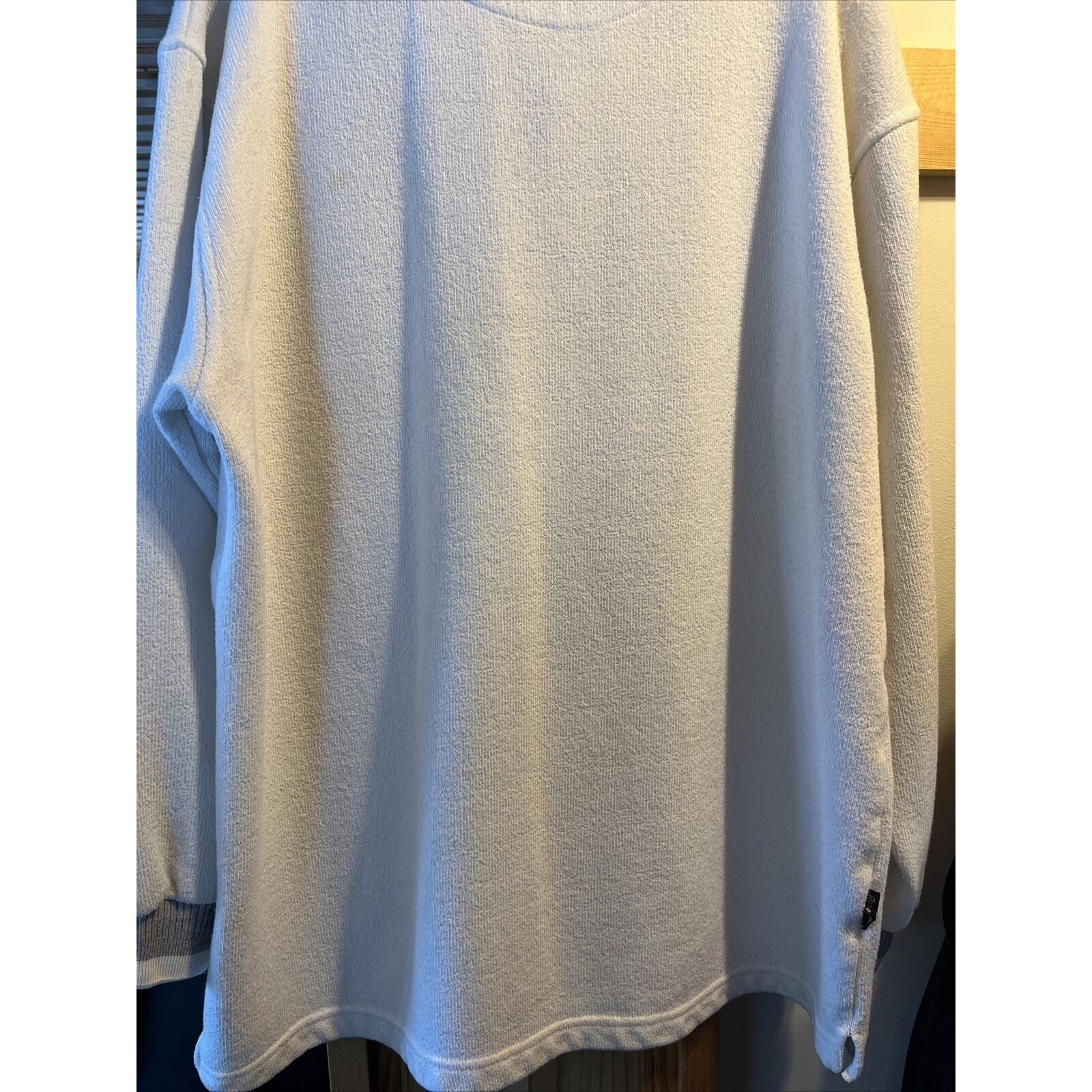 Renegade Club Vintage Men’s XL White Long Sleeve 1/4 Button Cotton Blend Sweater