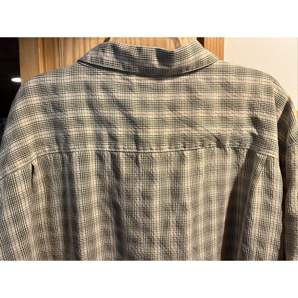 Columbia Sportswear Men’s XXL Beige Check Short Sleeve Button Down Cotton Shirt