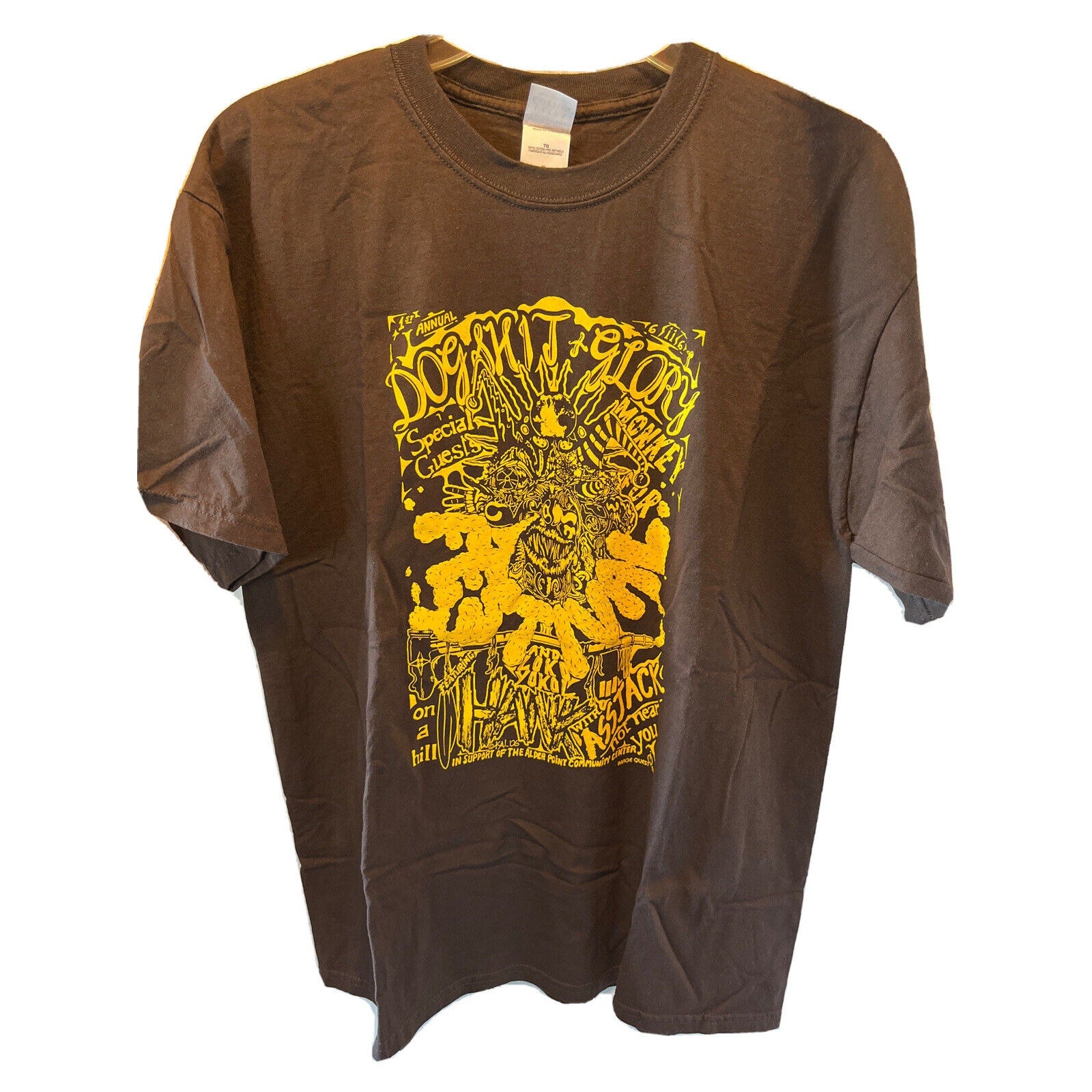 Dogsh*t & Glory Festival Unisex L Brown HANK III Monkey Fur 2006 Concert T-Shirt