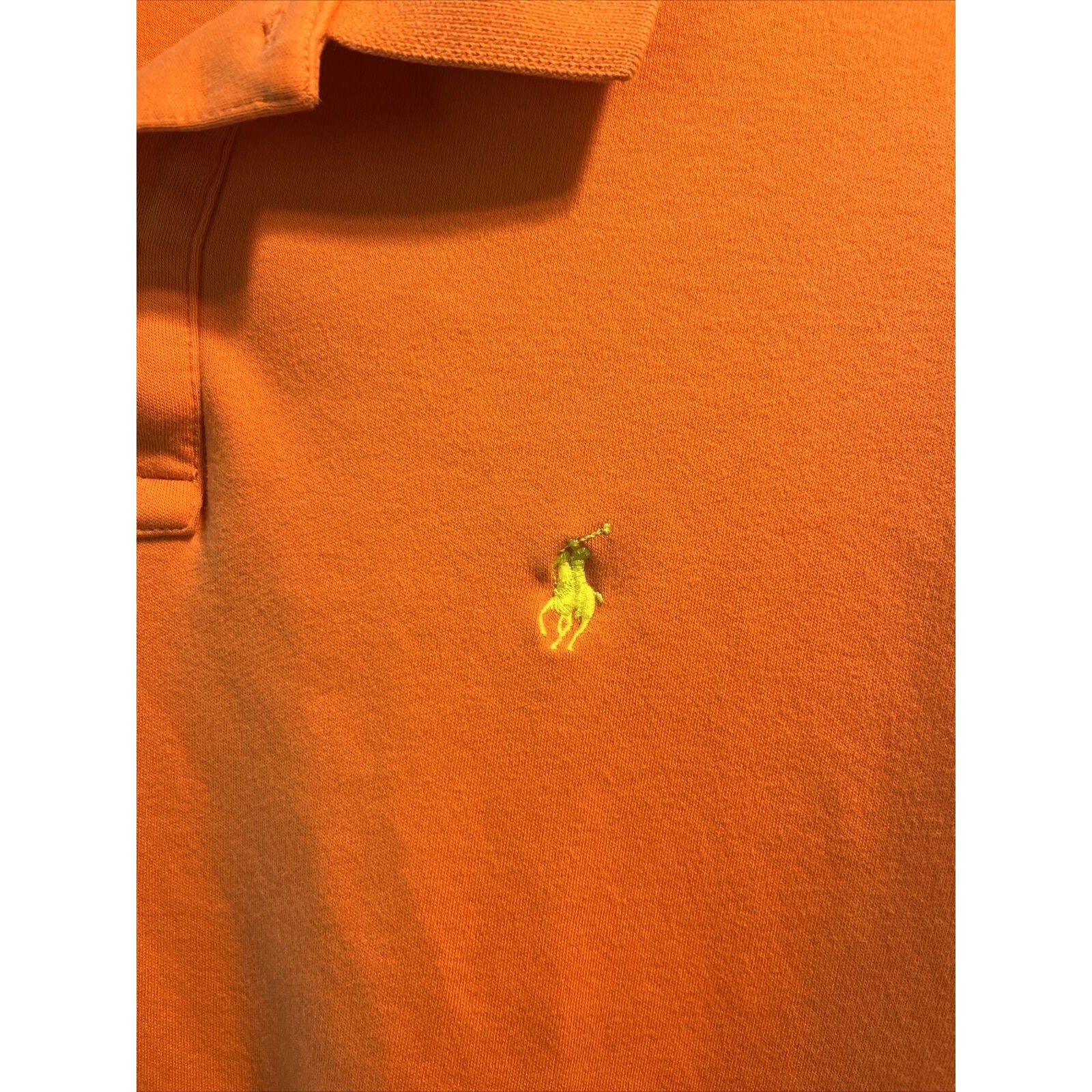 Polo Ralph Lauren Men’s M Orange Short Sleeve 1/4 Button Cotton Polo Shirt