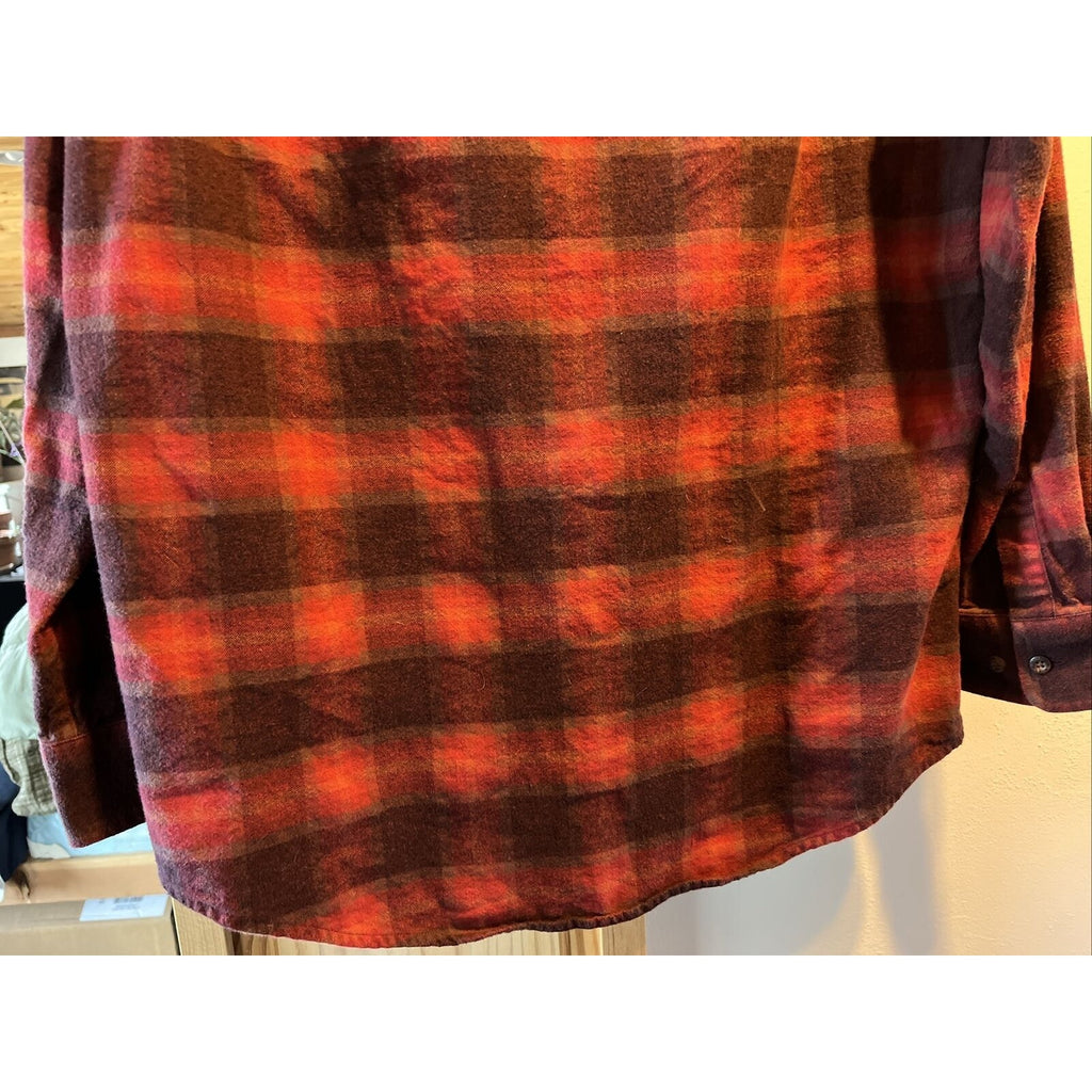 Pendleton mason men’s M red plaid long sleeve button down cotton flannel shirt