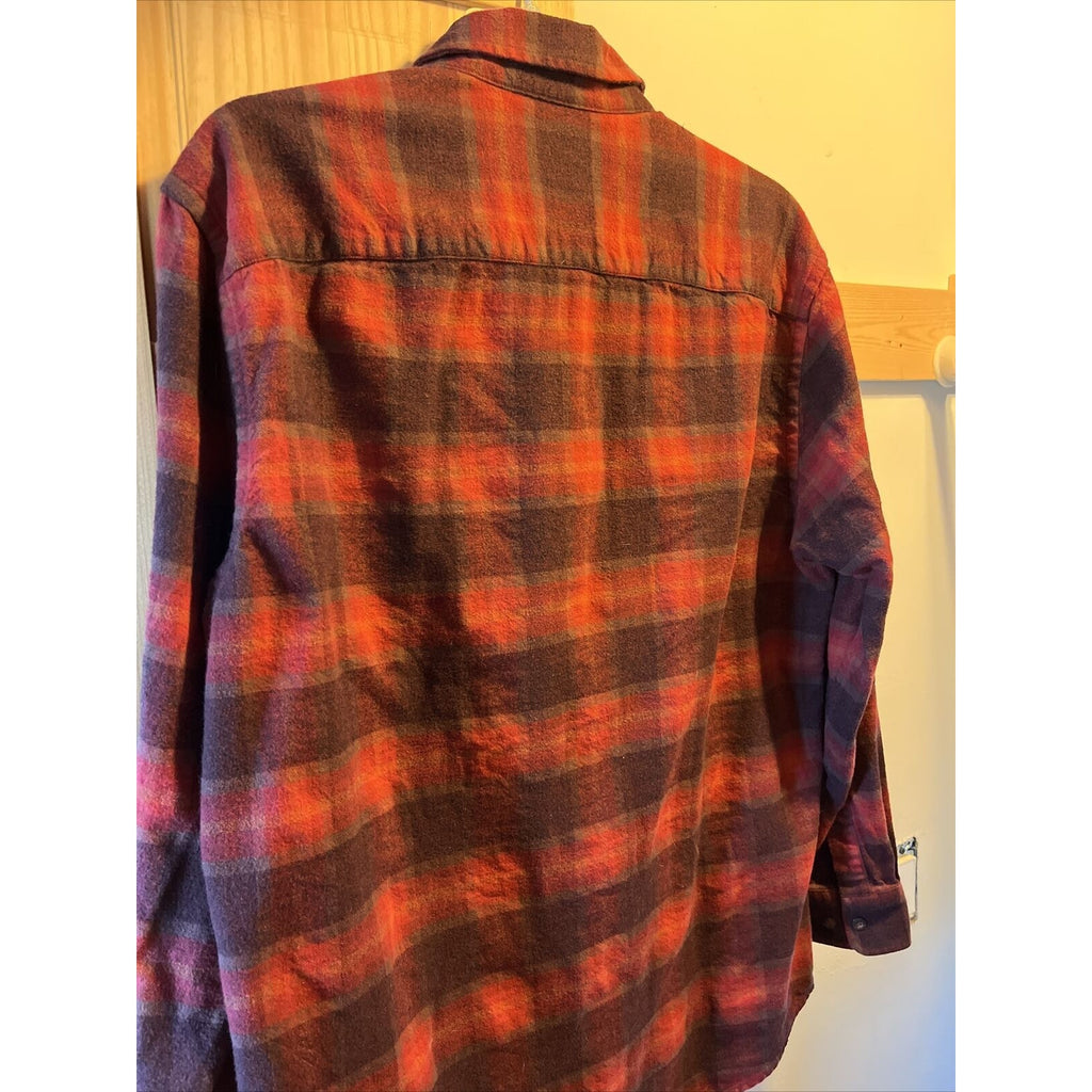 Pendleton mason men’s M red plaid long sleeve button down cotton flannel shirt