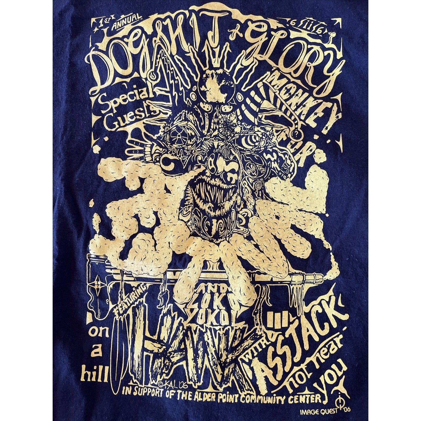 Dogsh*t & Glory Festival Unisex XL Brown HANK III Monkey Fur 2006 Concert Tee