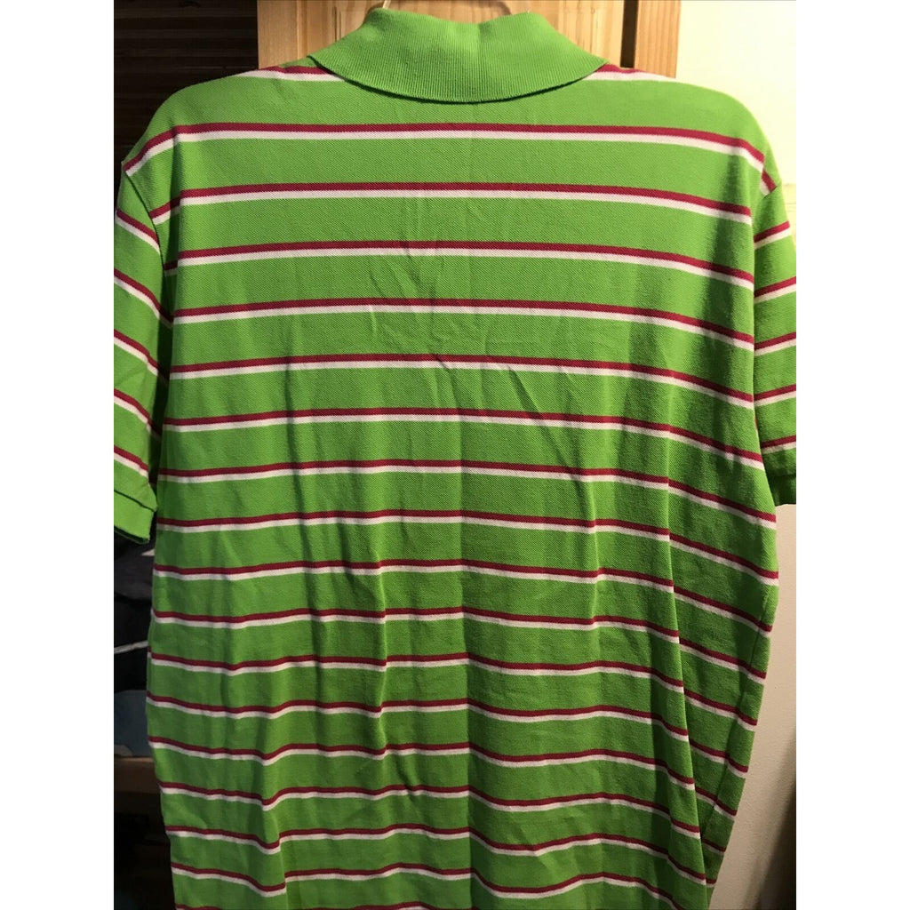 Ralph Lauren Polo Men L Green Short Sleeve 1/4 Button Pullover Cotton Polo Shirt