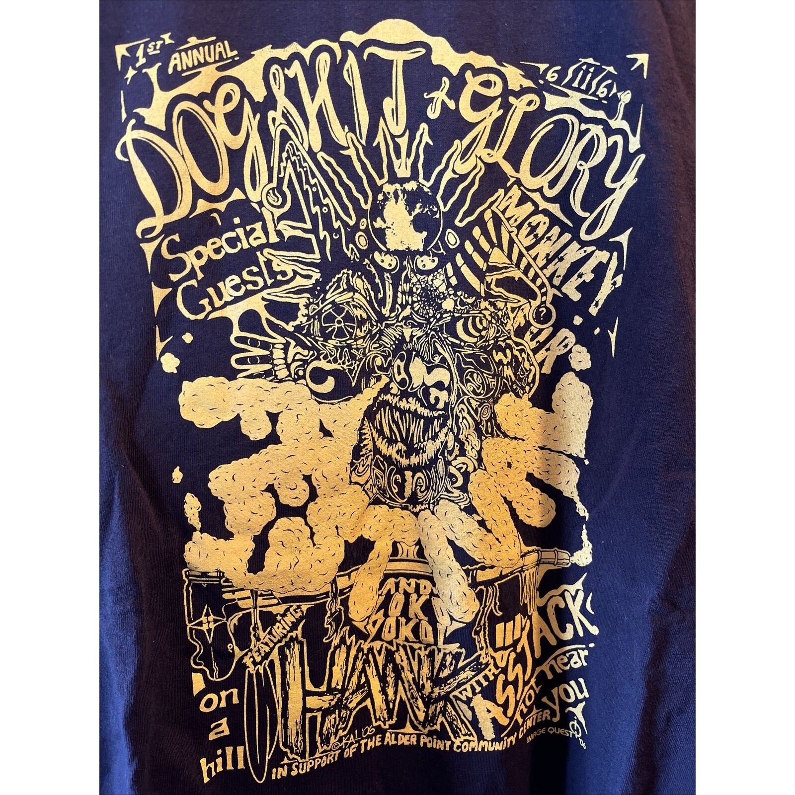 Dogsh*t & Glory Festival Unisex XL Brown HANK III Monkey Fur 2006 Concert Tee