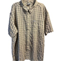 Columbia Sportswear Men’s XXL Beige Check Short Sleeve Button Down Cotton Shirt