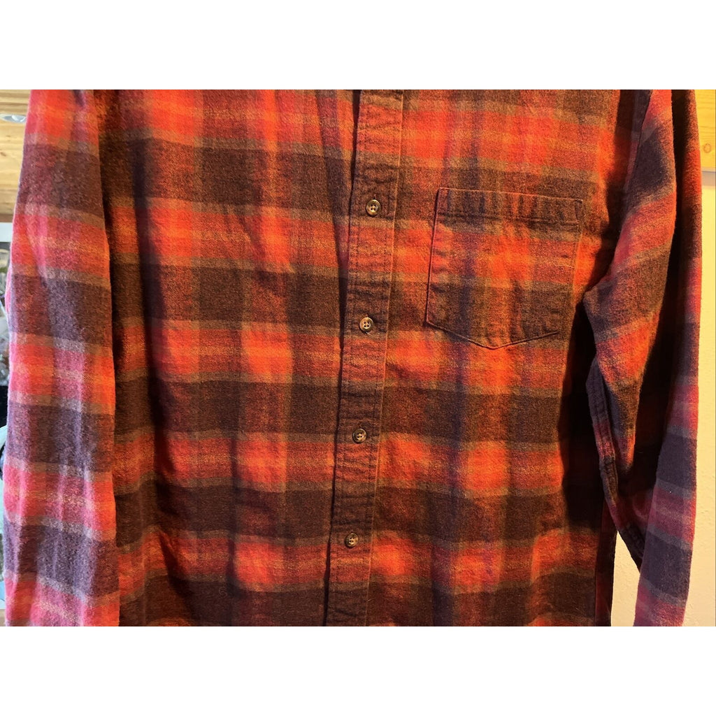 Pendleton mason men’s M red plaid long sleeve button down cotton flannel shirt