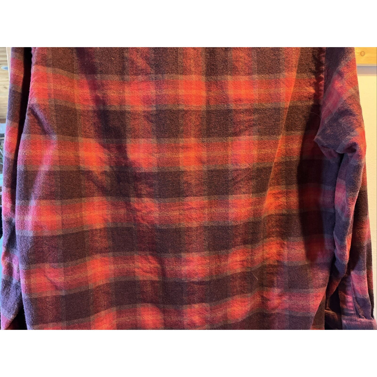 Pendleton mason men’s M red plaid long sleeve button down cotton flannel shirt