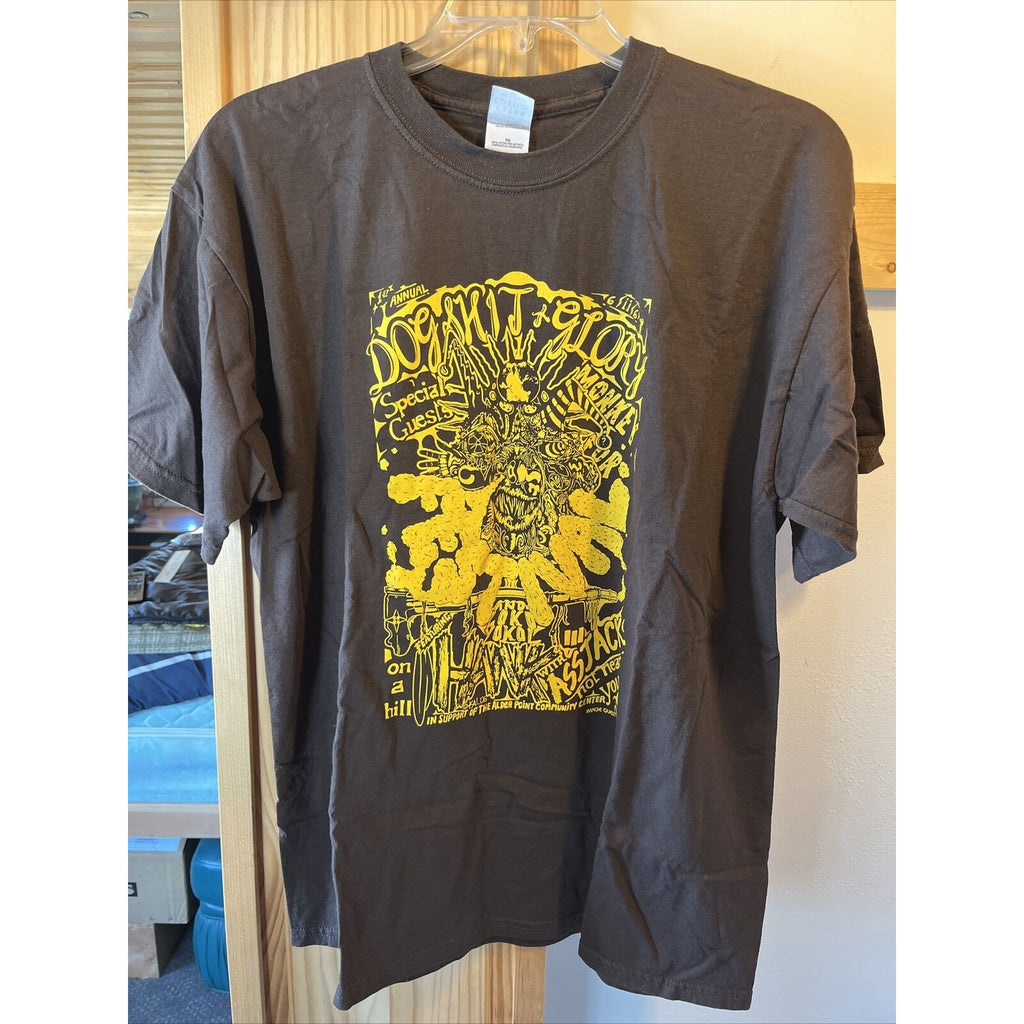 Dogsh*t & Glory Festival Unisex L Brown HANK III Monkey Fur 2006 Concert T-Shirt
