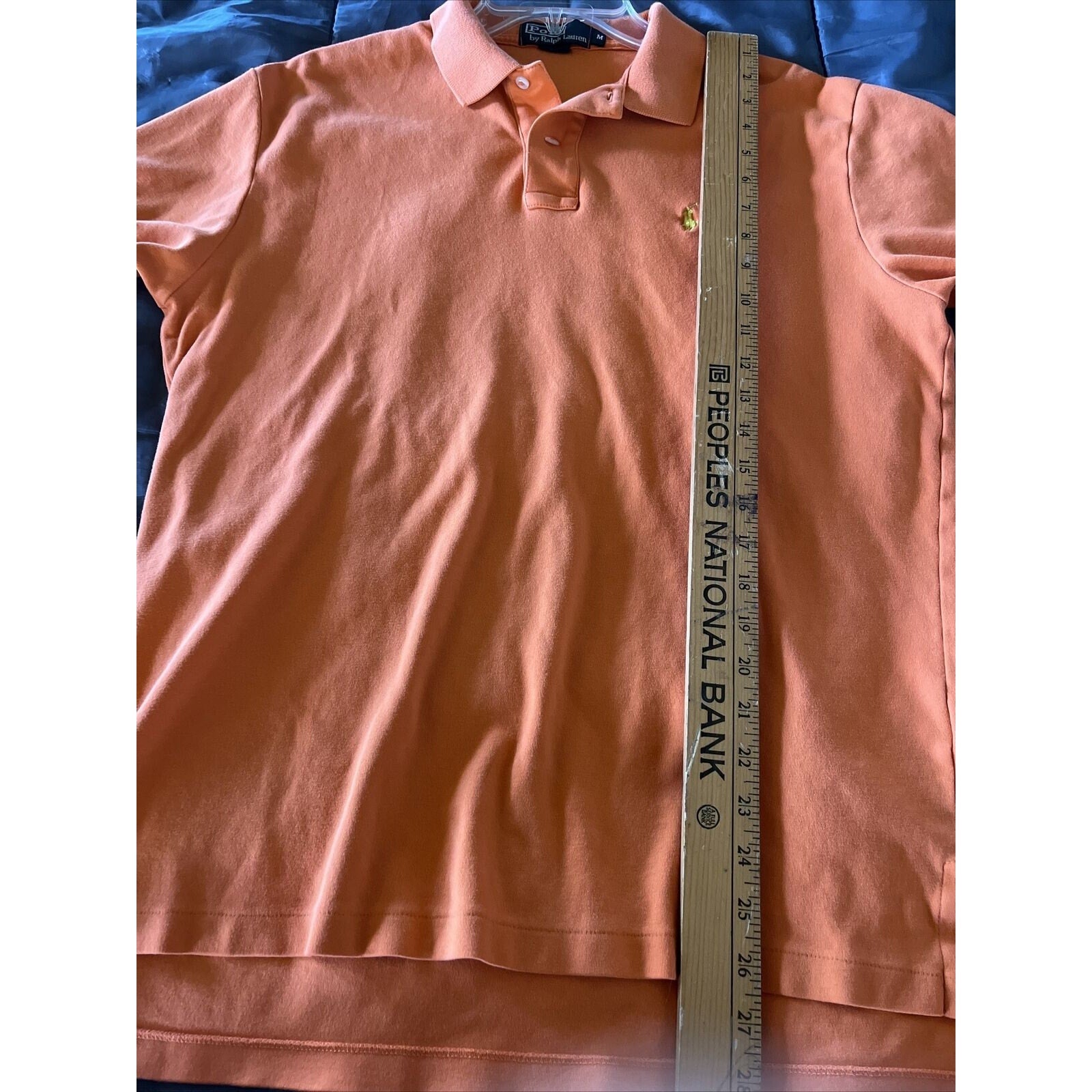 Polo Ralph Lauren Men’s M Orange Short Sleeve 1/4 Button Cotton Polo Shirt